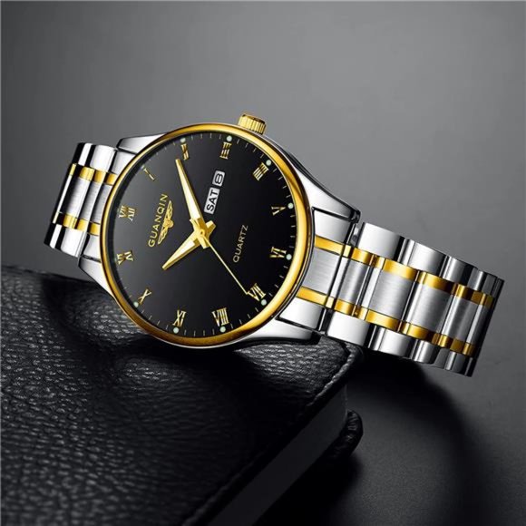 Mens Watch Classic Business Wrist Watches with Stainless Steel Waterproof Quartz - Picture 5 of 7